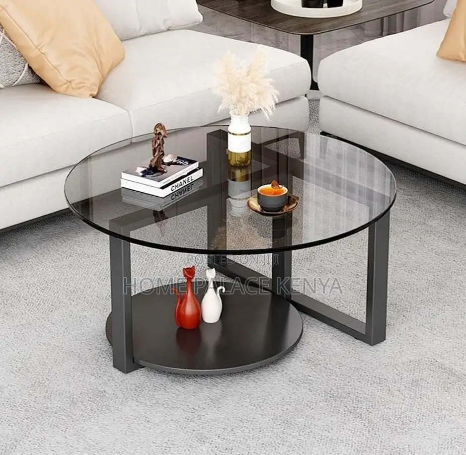 Centre Table: Tinted Glass Center Decor Coffee Table