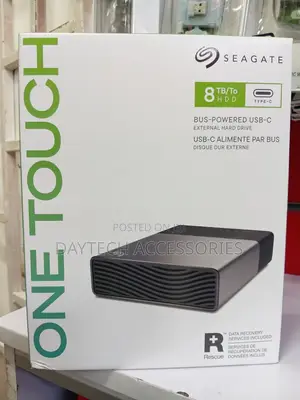 Seagate One Touch 8TB USB-C Bus-Powered External Hard Drive.