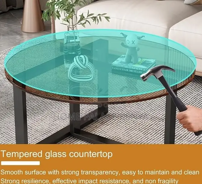 Centre Table: Tinted Glass Center Decor Coffee Table