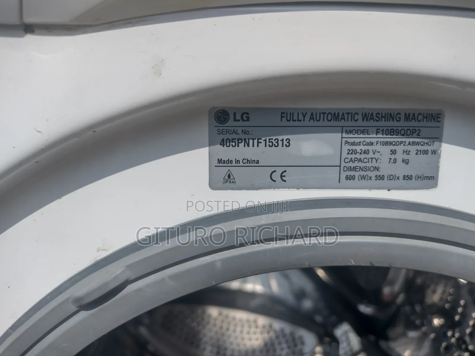 LG Washing Machine 7 Kg Wash Spin