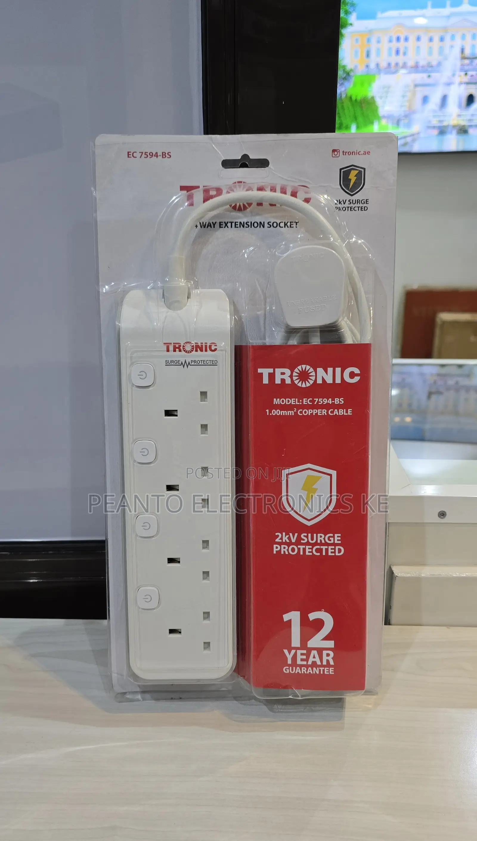 Tronic 4 Way Surge Protected Extension Socket With Individual Switches