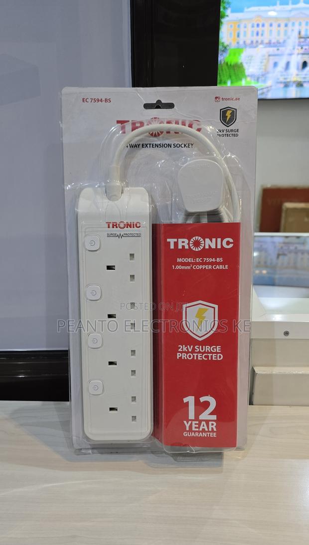 Tronic 4 Way Surge Protected Extension Socket With Individual Switches