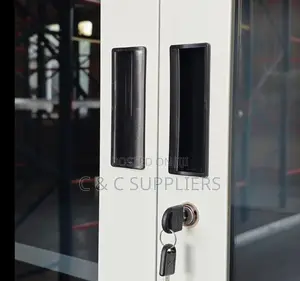 2-Swing Door Glass Front File Cabinet.