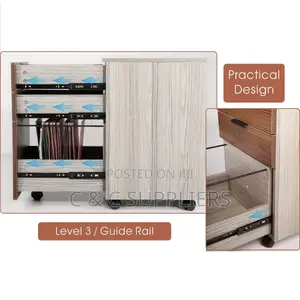 Mobile 3-Drawer Pedestal Desk Cabinet.