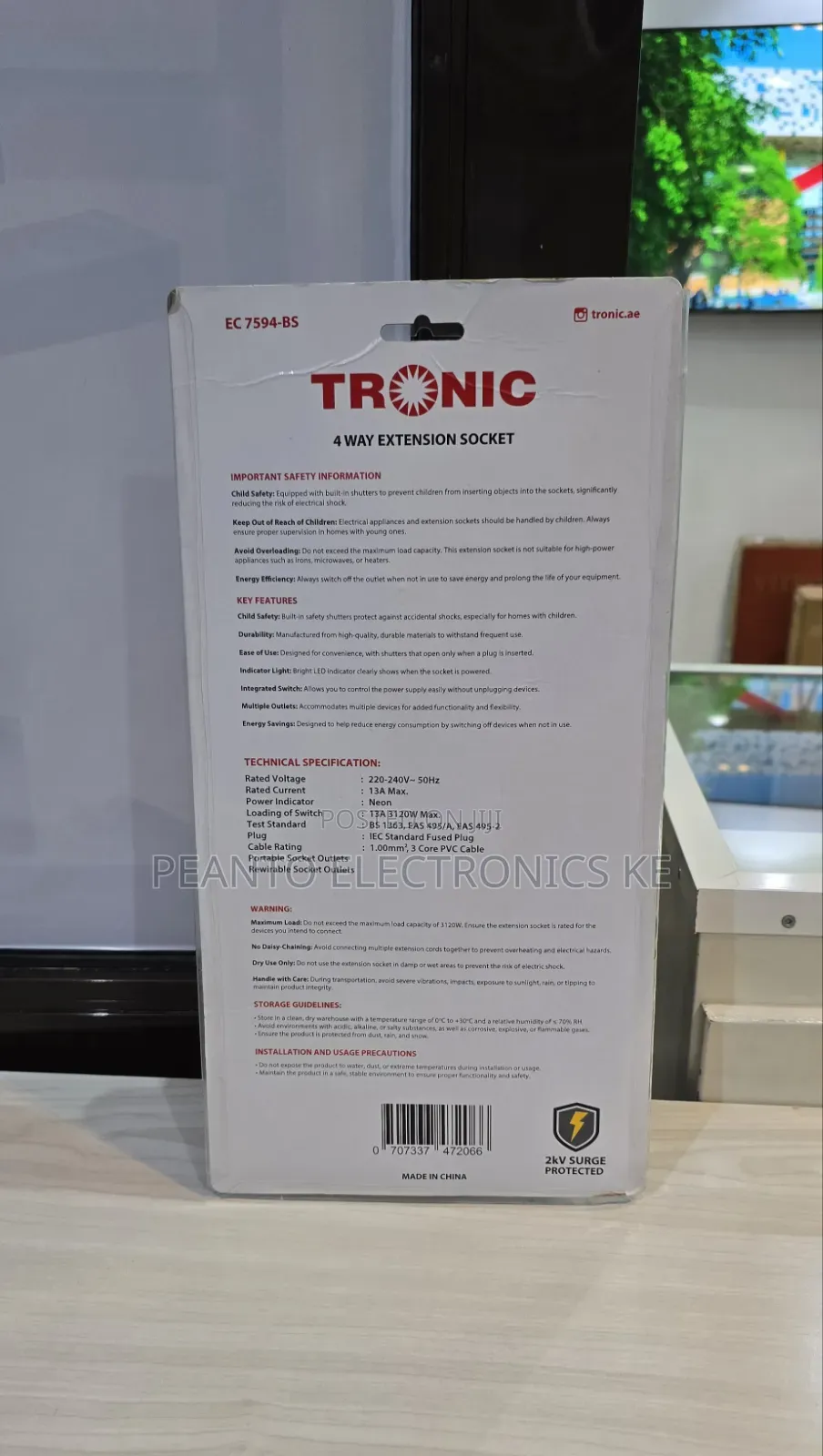 Tronic 4 Way Surge Protected Extension Socket With Individual Switches