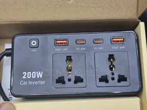 200w Car Power Inverter 12v to 220v With USB-C Pd USB-A