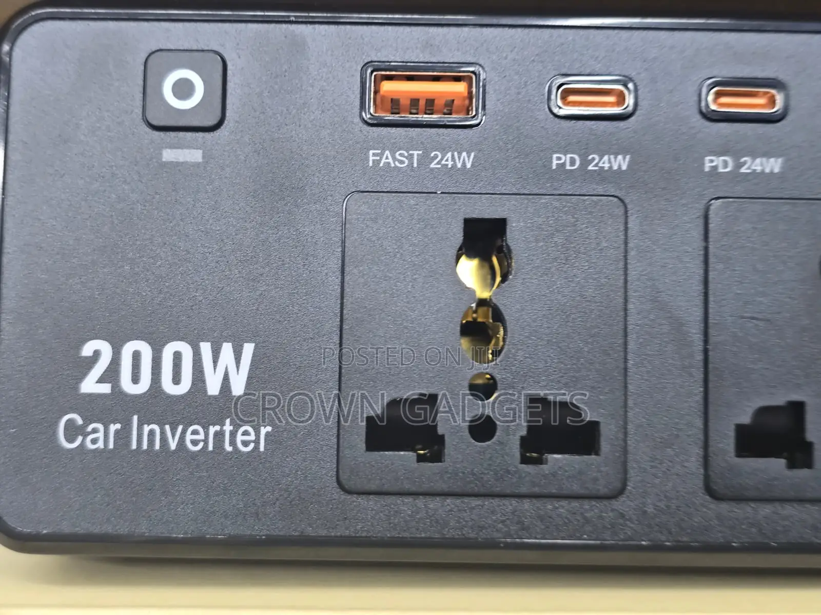 200W Car Inverter Dual AC Socket Fast Charging Adapter
