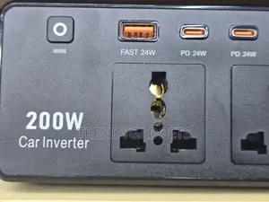 200W Car Inverter Dual AC Socket Fast Charging Adapter