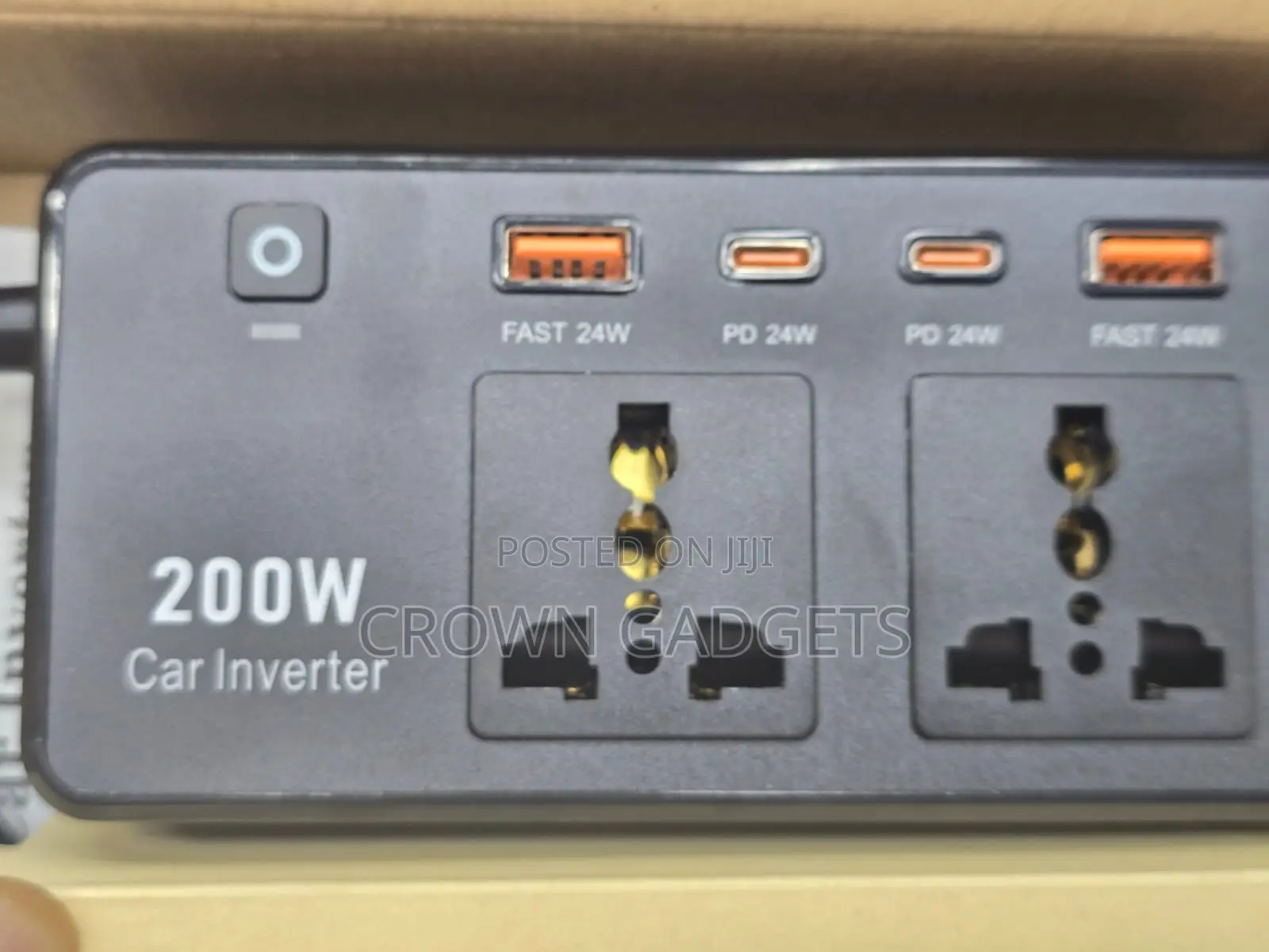 200W Car Inverter Dual AC Socket Fast Charging Adapter
