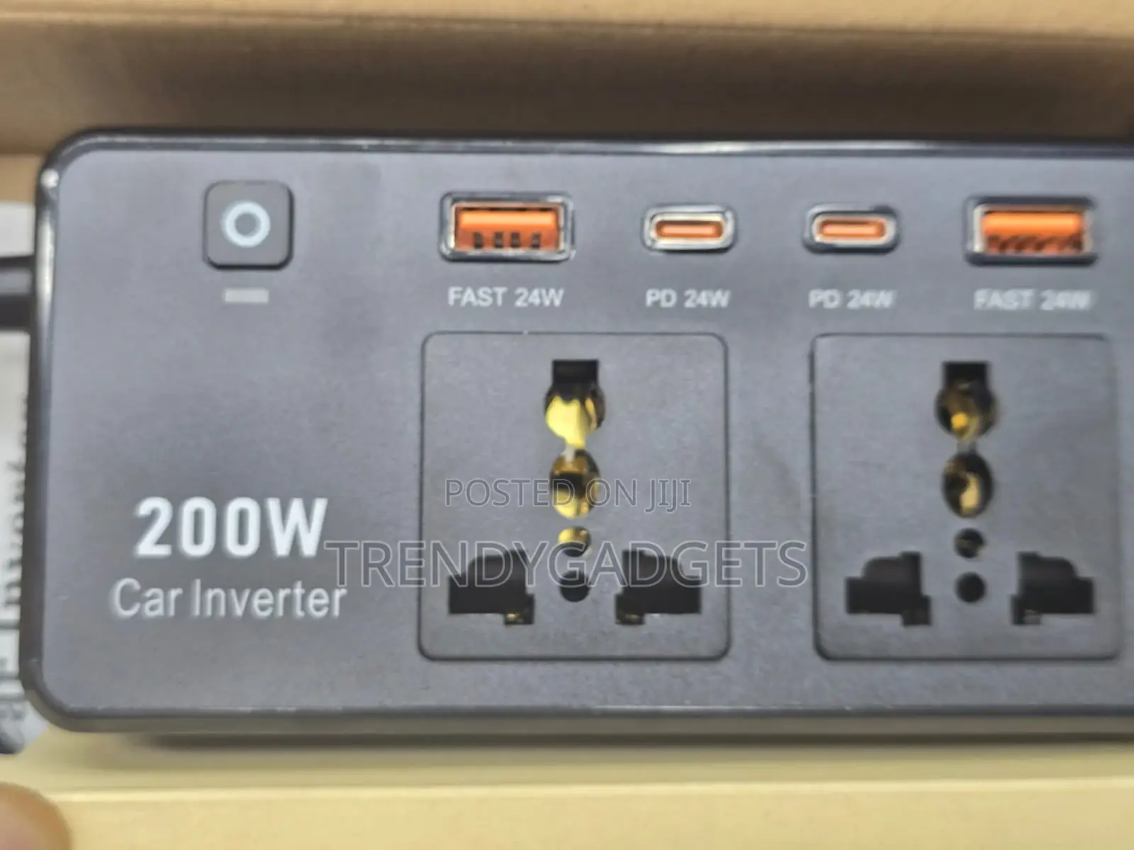 200W Car Inverter Dual AC Socket Fast Charging Adapter