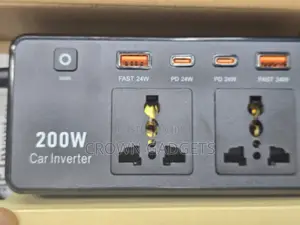 200W Car Inverter Dual AC Socket Fast Charging Adapter