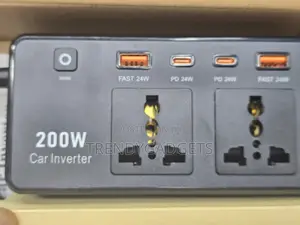 200W Car Inverter Dual AC Socket Fast Charging Adapter