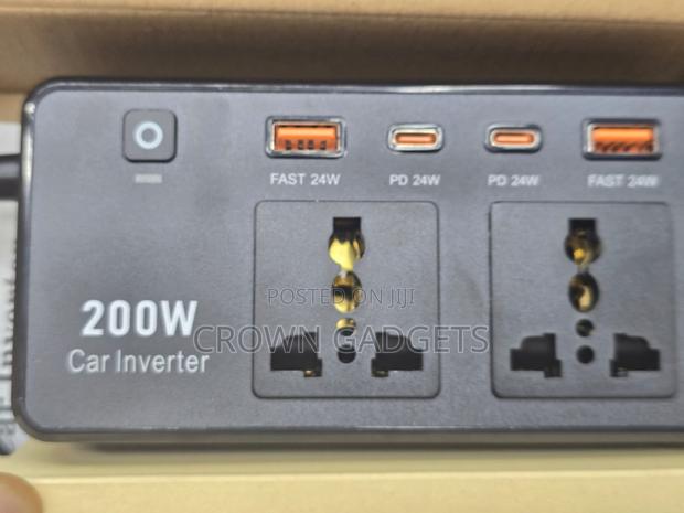 200W Car Inverter Dual AC Socket Fast Charging Adapter - thumbnail 3