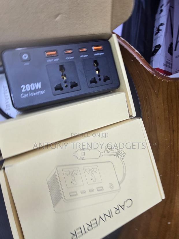 Car Power Inverter 200W With USB-C PD for Travel Camping - main view