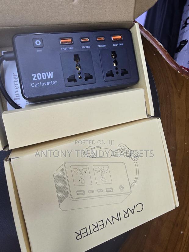 Car Power Inverter 200W With USB-C PD for Travel Camping - thumbnail 2