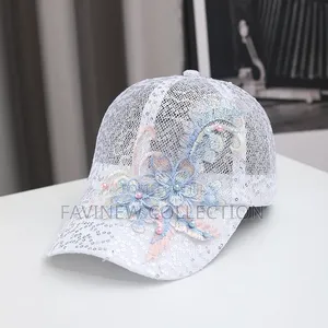 New Summer Lace Baseball Cap Mesh Embroidered Flowers Sunscreen Hat