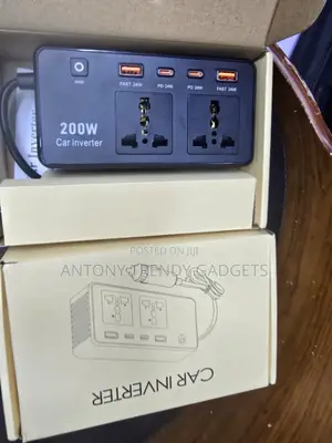 200W Portable Car Inverter With PD USB-C Dual AC Outlets