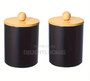 Alloy Swab Container With Bamboo Lid._nje