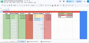 Bookkeeping Spreadsheet