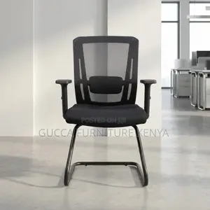 Ergonomic Mesh Guest Chair With Adjustable Arms.