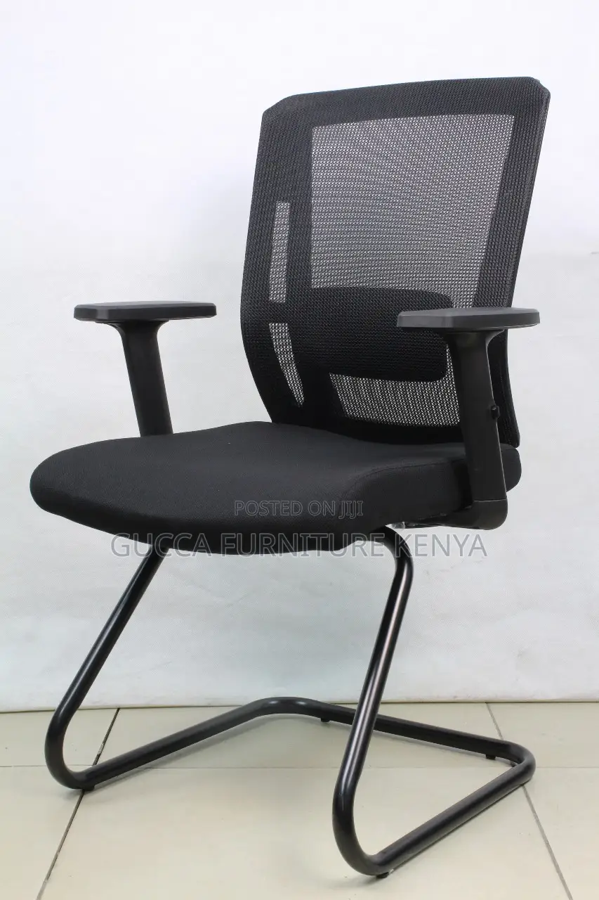 Ergonomic Mesh Guest Chair With Adjustable Arms.