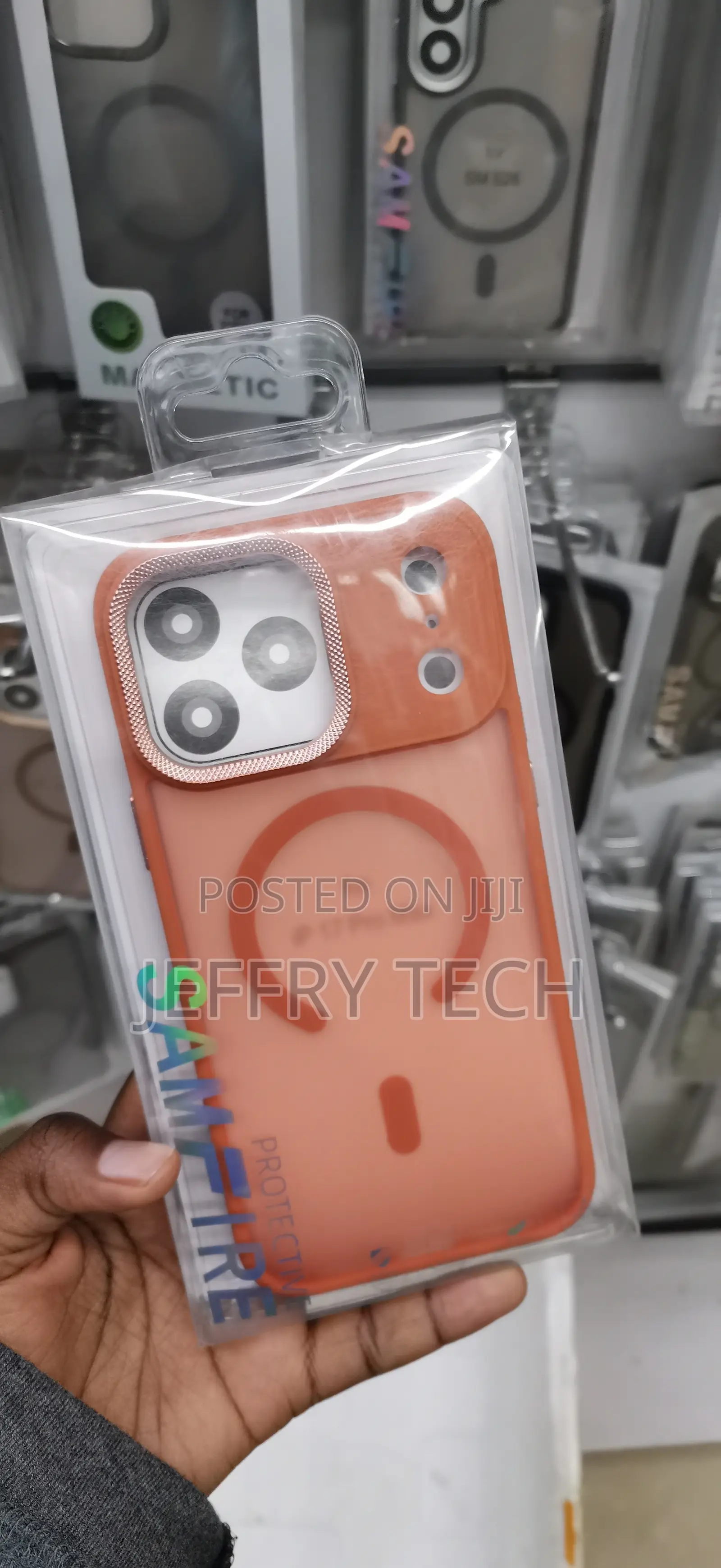 iPhone 17 Pro Max Translucent Orange MagSafe Protective Phone Case