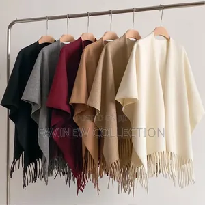 Winter Women Poncho Warm Shawl Double Sided Designer Thickening