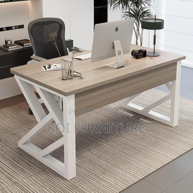 Office Desk : 1.2M Modern White-Framed Computer Desk - thumbnail 3