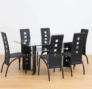 Dining Set: Karl Home Dining Glass Table Set