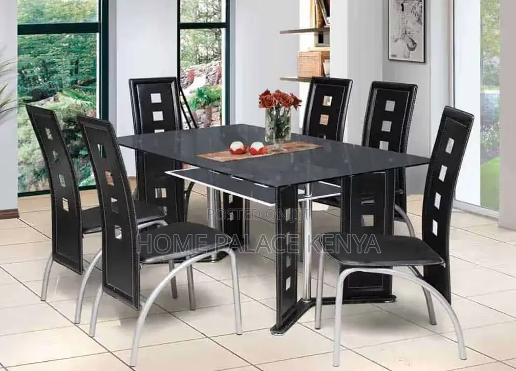 Dining Set: Karl Home Dining Glass Table Set