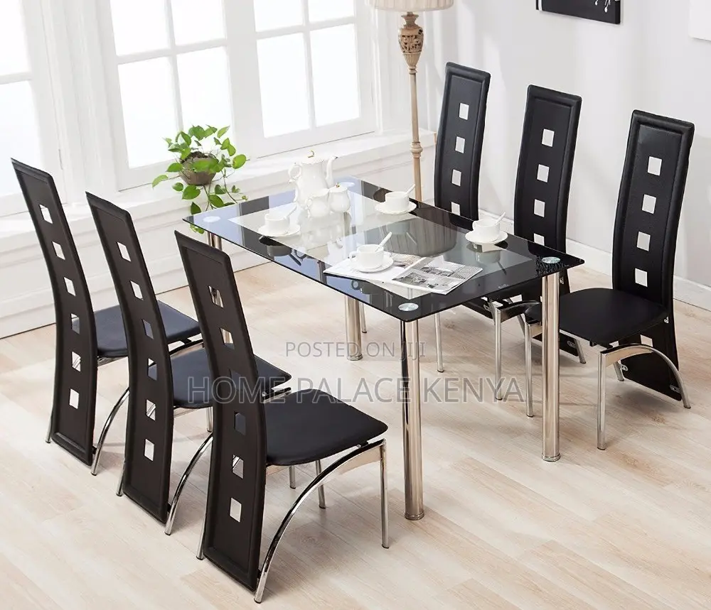 Dining Set: Karl Home Dining Glass Table Set