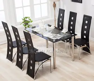 Dining Set: Karl Home Dining Glass Table Set