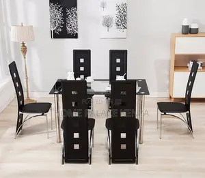 Dining Set: Karl Home Dining Glass Table Set