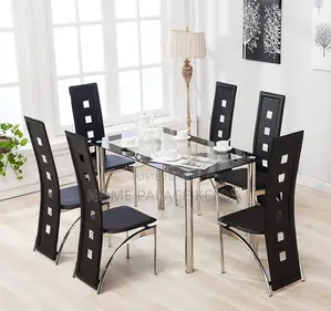 Dining Set: Karl Home Dining Glass Table Set