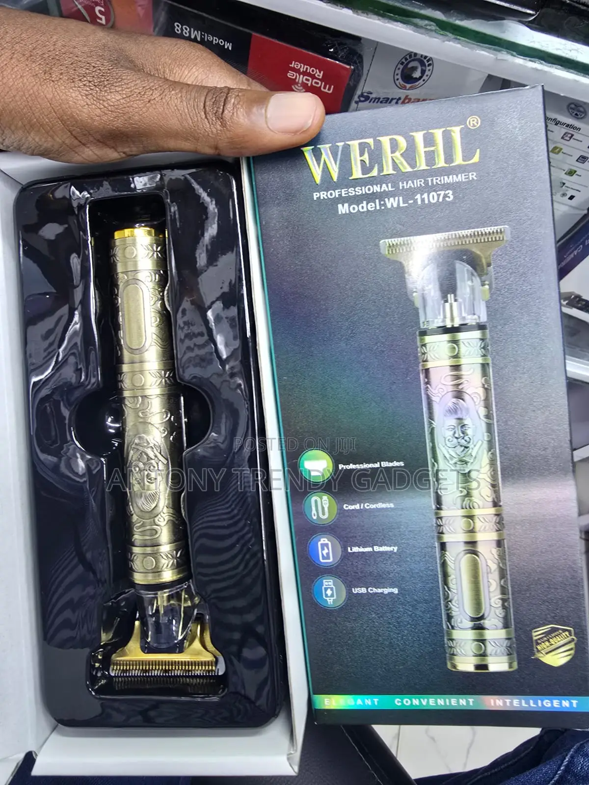WERHL Gold T-Blade Hair Clipper USB Rechargeable Trimmer