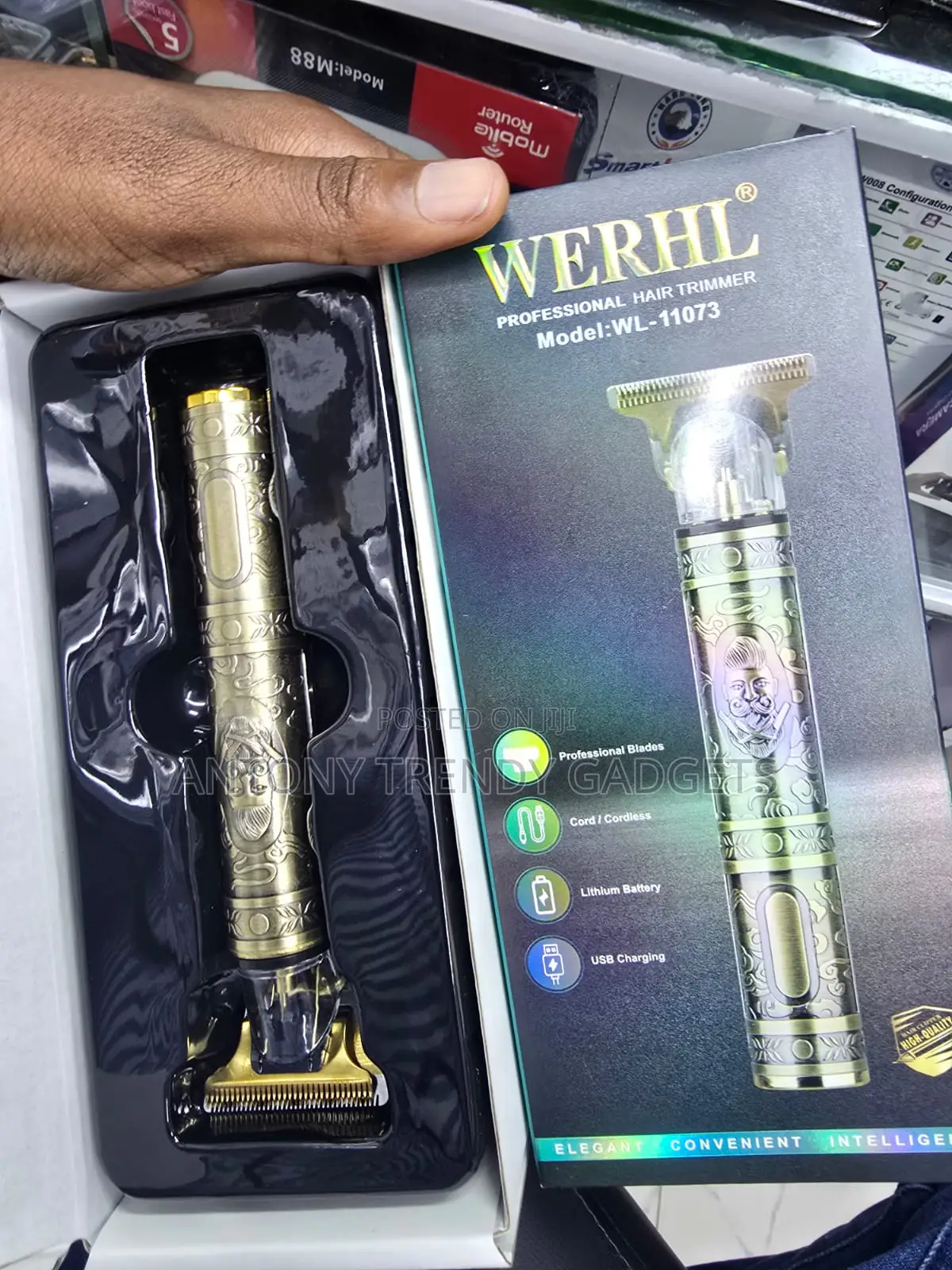 WERHL WL-11073 Vintage Gold Hair Trimmer USB Rechargeable
