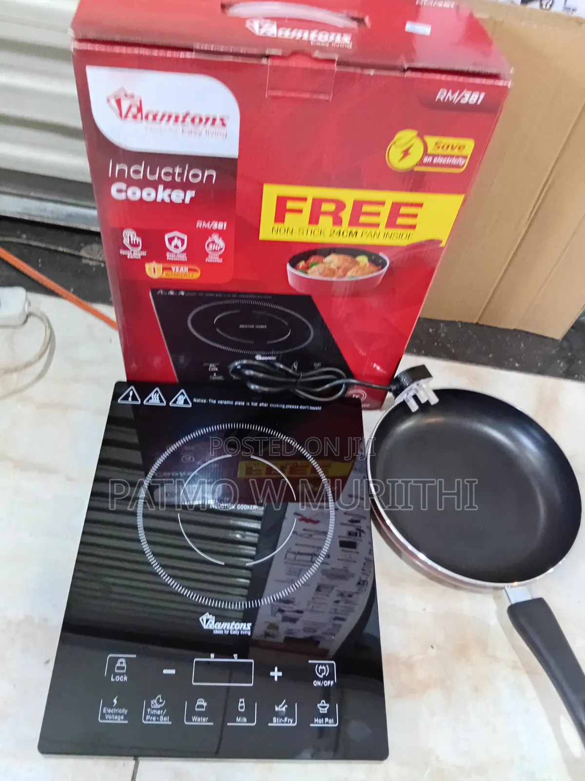 Ramtons Induction Cooker With Free Pan 24 Cm