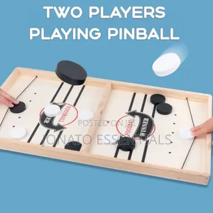Wooden Fast Sling Puck Winner Board Game 2 Player Interactive Toy