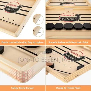 Wooden Fast Sling Puck Winner Board Game 2 Player Interactive Toy
