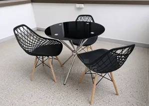 Modern Black Round Dining Set