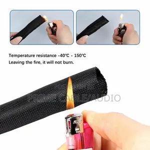 16mm 1metre Black Self-Closing Cable Sleeve