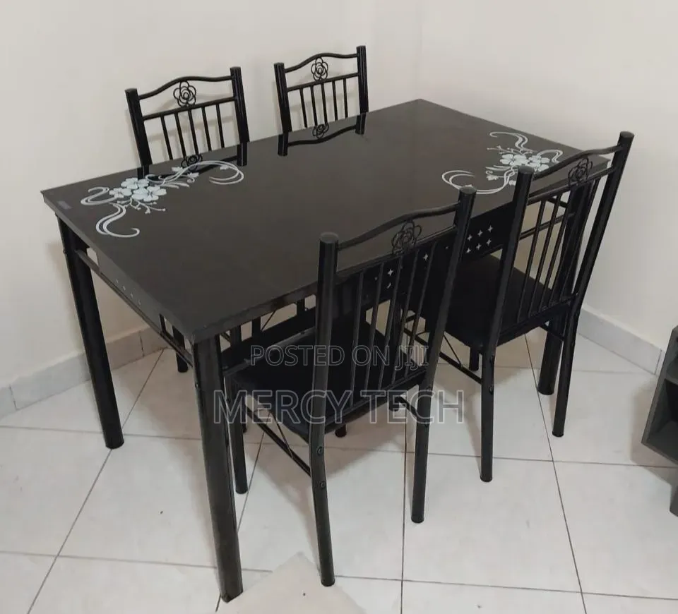 Sleek Executive 4-Seater Dining Table (Black)