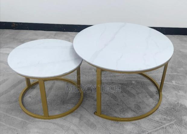 Marble Nesting Coffee Table (Gold) - main view