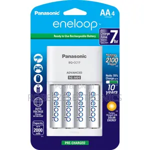 Panasonic Eneloop Rechargeable AA Pre-Charged Batteries With Charger