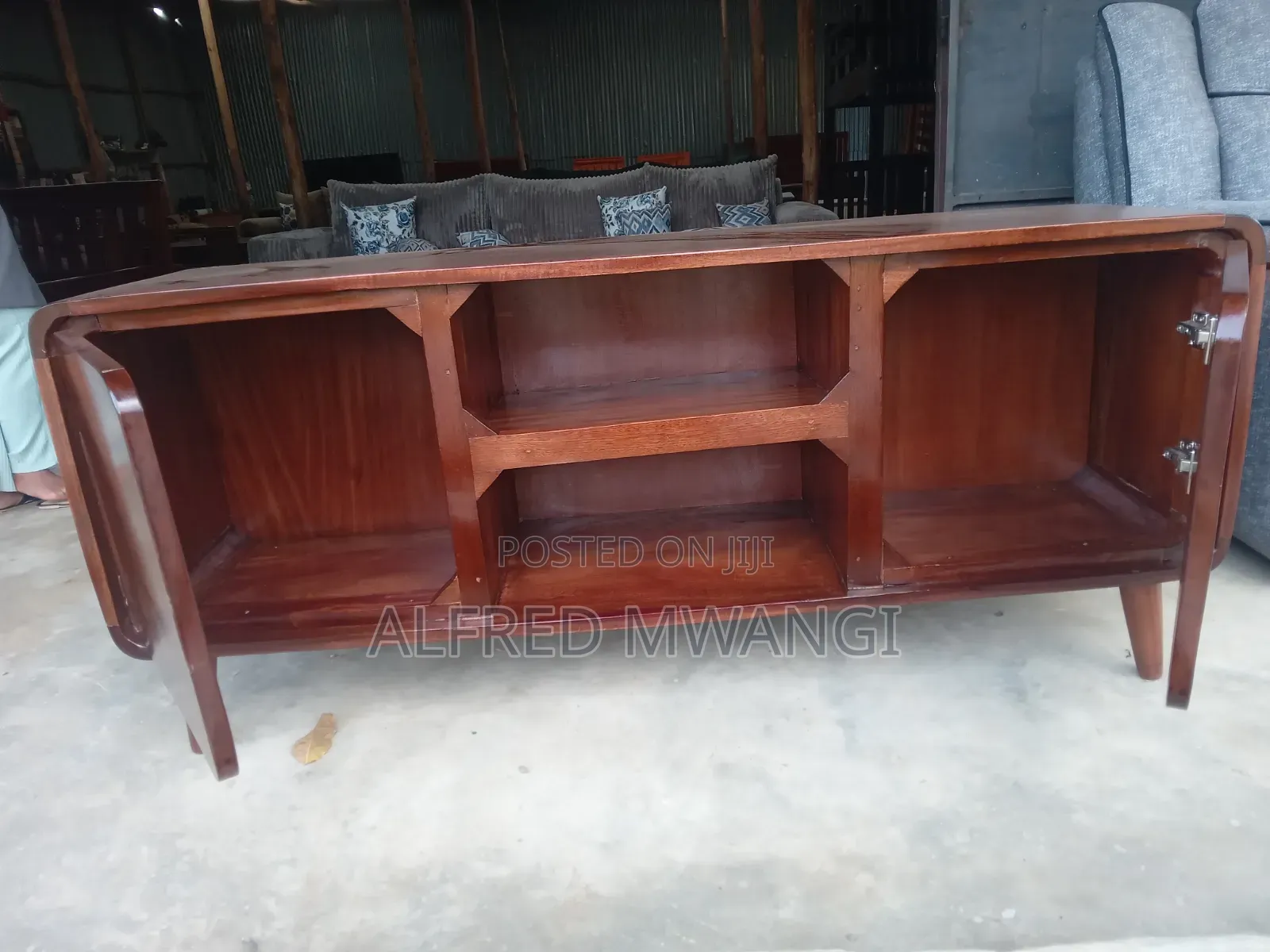 Modern Wooden Softwood Mahogany TV Stand.