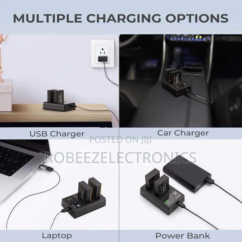 K F Concept LP-E17 Battery Charger, Micro USB and Type-C Charger