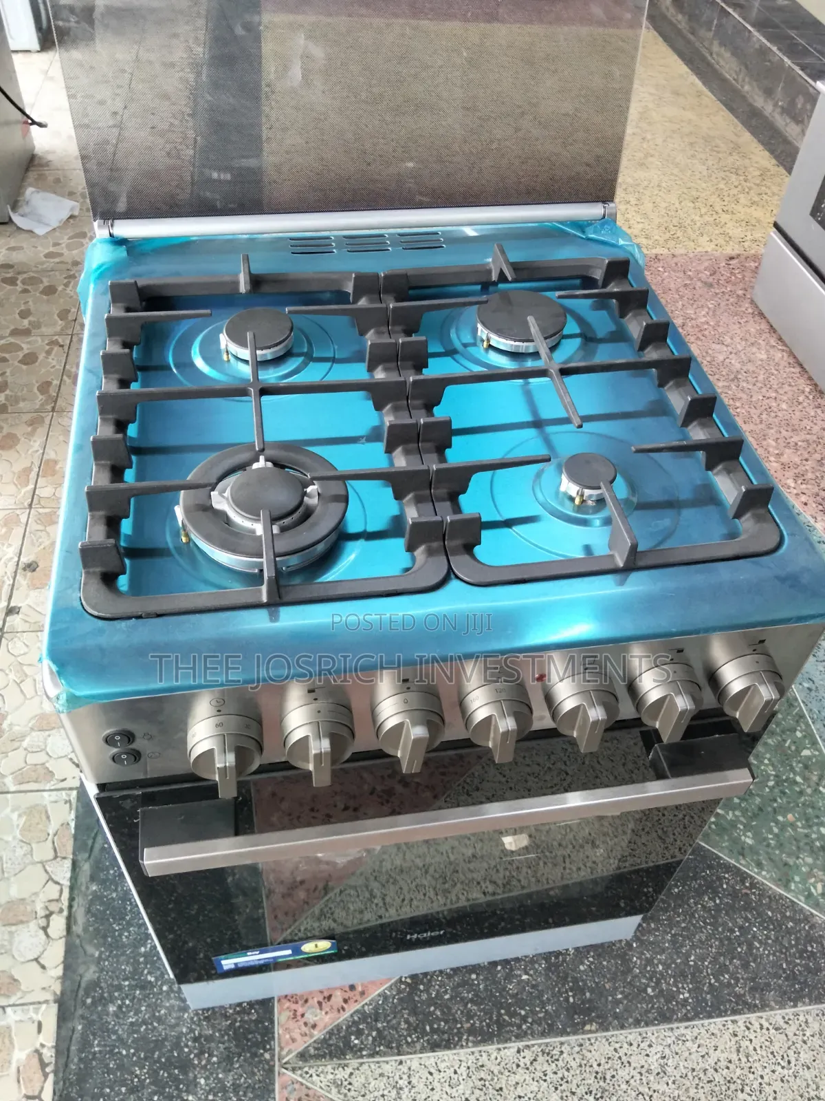 Haier 4 Burner Full Gas Standing Cooker With Wok Burner Gas Sensors