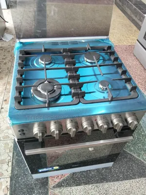 Haier 4 Burner Full Gas Standing Cooker With Wok Burner Gas Sensors