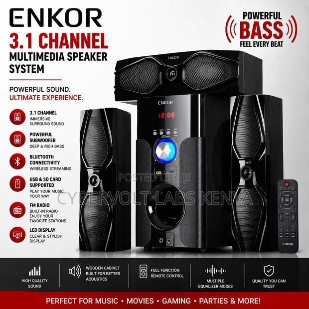 Channel Bluetooth Multimedia Speaker System With Subwoofer Remote