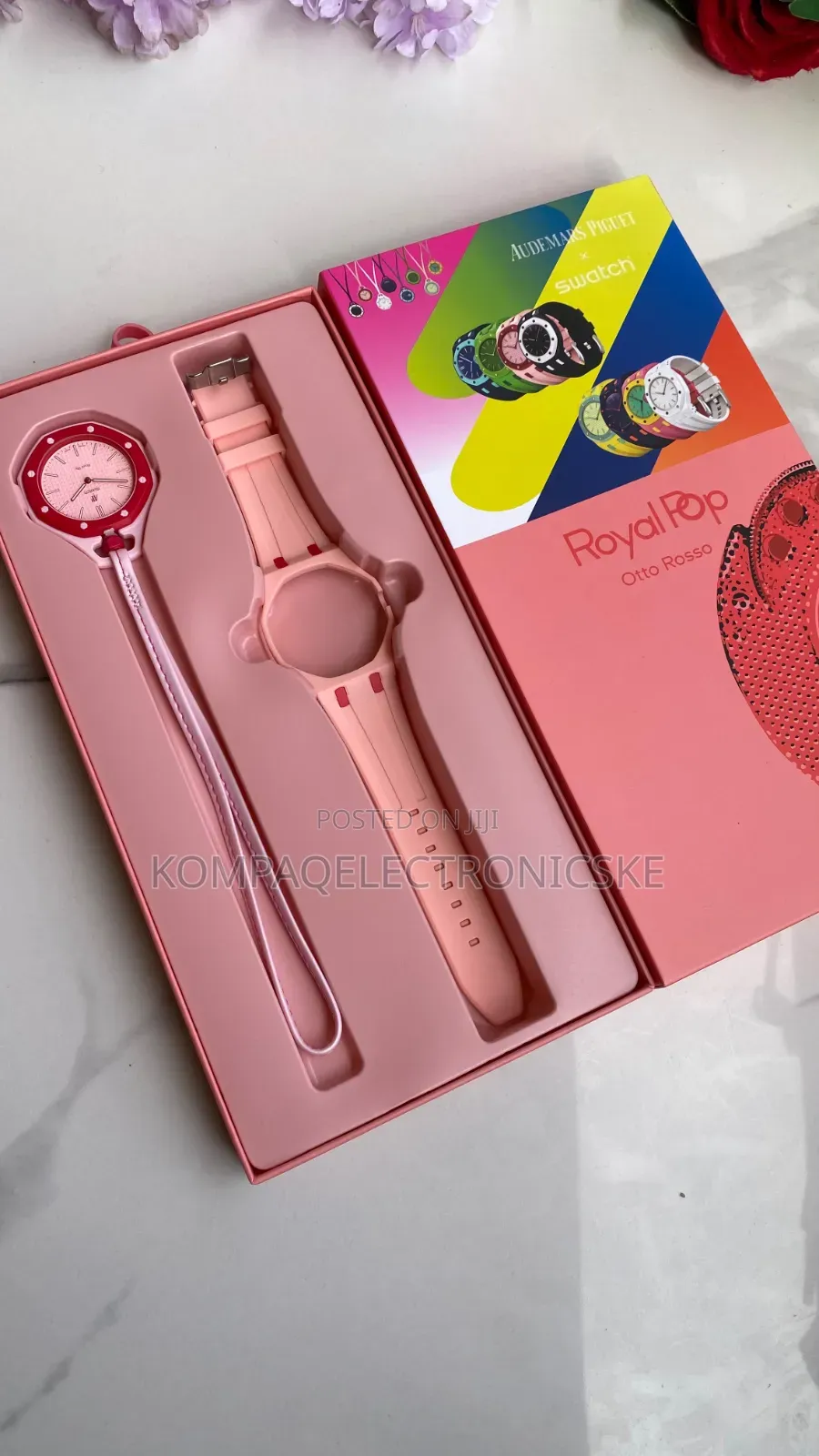 Trendy Ap X Swatch Royal Pop Rubber Straps Unisex Fashion Watches